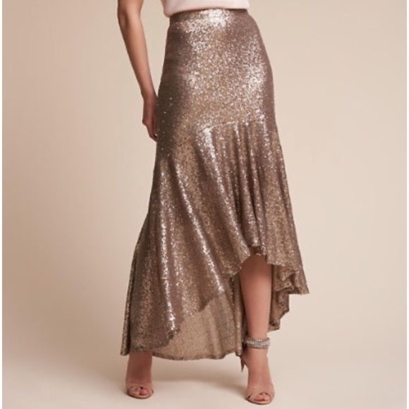 Jenny Yoo Cosmos Gold Sequin Skirt - Picture 1 of 5